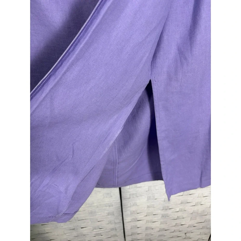Norton McNaughton Woman Skirt Purple Linen Rayon Blend Embroidered Plus‎ Size